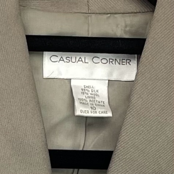 🍁 Vintage Casual Corner Silk Blazer Lined Jacket Coat sz 10 - Picture 7 of 7